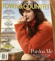Town & Country Magazine October 2022, Rachel Brosnahan, Sweater Weather Swagger