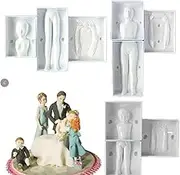 3 Set Plastic Human Fondant Mould 3D Man Woman Children Doll Body Arm Leg Clay Polymer DIY Templates Cake Decoration Sugarcraft Baking Tool Mold