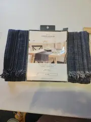 Blue Table Runner | 108 x 14 | Threshold Blue Extended Table Length 100% Cotton