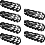 Black Front Bumper Grille - 7pcs Set, Anti-, Sturdy Engine Protection, Fits Jeep JK 2007-2017