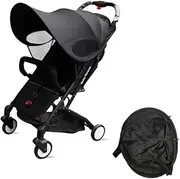 Baby Stroller Sun Cover, HIDOSNG Shade Maker, Baby Carriage Awning, Sun Shade for Baby Strollers Widen Sun&Rain Shade Cover Anti-UV Umbrella Canopy Universal Fit for Pram Black