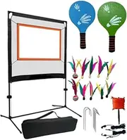 Frediuo Badminton Net with Rackets Versatile with Storage Bag Men Women Adults with Shuttlecocks Sports Net for Outdoor Court Sports