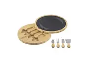 5pc Tempa Tuscany Round Serving Set w 30x3.5cm Board Cheese Knives Food Serving
