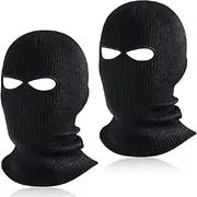 [Generic] 2-piece Knitted visor Ski Mask Moisturizing Full Face Mask Winter Knitted Outdoor Moisturizing