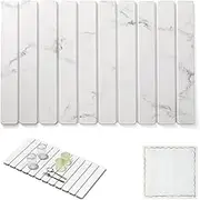 Quick Dry Stone Mat, Diatomaceous Earth Stone Drying Mat for Kitchen Counter, Eco-Friendly Absorbent Kitchen Stone Dish Drying Mat for Dishes, Bottles, and Cups(Marble,23.6 x 15.4 inches)