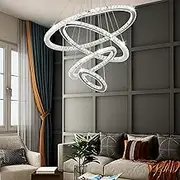 USOR Crystal Flushmount Chandelier Fixture, Modern Flush Ceiling Light Raindrop Chandelier for Hallway, Bar, Kitchen, Dining Room, Bedroom, Living Room (20+40+60+80)