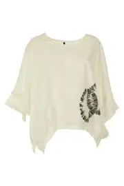 Printed Linen Top--JJ-BT8