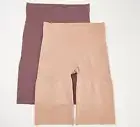 Breezies Smoothing Shape Seamless Thigh Slimmer Set of 2 Latte/Mocha Large