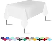 3 Pack Premium Disposable Plastic White Tablecloth (54"x 108") ， Rectangle Table Cover for Wedding, Party, Banquet, Burgundy