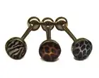 Leopard Print Tongue Bar Barbell Piercing Surgical Steel