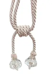 PAIR 2 pieces Curtain Tie Backs with Acrylic Diamond - Pale Pink 16cm ending