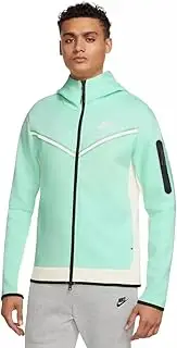 [Nike] Men's Sportswear Tech Fleece Full-Zip Hoodie, Mint Foam/Sail/Black