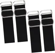 4pcs Adjustable Hat Extender Strap for Various Head Elastic Cap Buckle Replacement for Outdoor Sports and Travel with Ear Tab Black