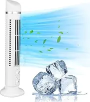 Tower Fan for Bedroom, 90° Oscillating Personal Table Fan, 13in Small Desk Fan 34dB Quiet Standing Bladeless Fans with Light, Portable Cooling Fan USB Desk Fan for Home Office