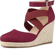 [Allegra K] Women's Espadrille Platform Closed Toe Wedges Heel Sandal