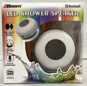 2Boom Bluetooth LED Shower Speaker BT295W White New In Box