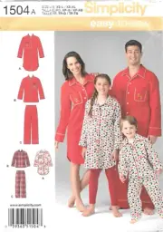 Uncut Simplicity Sewing Pattern 1504 Childs & Adults Shirt in Two Lengths Pants