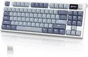ATTACK SHARK RK86 RGB 75% Wireless Gasket Mechanical Keyboard,Triple Mode Bluetooth5.0/2.4G/USB-C 82 Keys Hot Swappable Gaming Keyboard 4000 mAH Battery w/Knob & 1.2'' HD OLED Display,Linear Switches