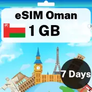 eSIM Oman - 1 GB - 7 Days - Travel eSIM | QR code activation