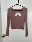 Pink Republic Top Women’s Size M Long Sleeve Mauve Zip-Up Front Rayon Blend NWT