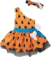 LATOBREATH Newborn Baby Girls Princess Caveman Cavegirl Pebbles Outfit Romper With Headband