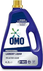 [OMO] Professional Laundry Liquid Detergent – Powerful Stain Remover for Clothes – Deep Cleaning, Fast-Acting Formula – No Residue, Works in One Wash – Tough on Grease, Oil, Mud & Stains – 4.2 Liters