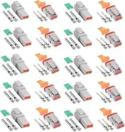Deutsch Connector Kit DT04-2P 2 Pin Waterproof Automotive Electrical Connector – Complete Set Stamped Contacts Ideal for Car Motorcycle Marine Applications (10)