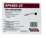 Lincoln Electric KP4403-22 22 DEGREE Water Cooled Gooseneck WC Thru Arm Torch.