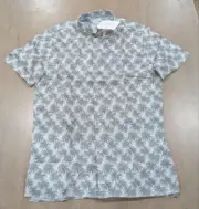 $175 Mens PS Paul Smith Palm Print Button Up Sport Shirt Powder US Small