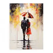 Modern Art Umbrella Couple Canvas Print