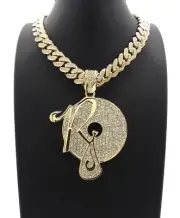 Hip Hop Miami Cuban Link Chain Ice Bling Rocafella Piece Pendant