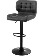 [Artiss] 2x Kitchen Bar Stools Gas Lift Bar Stool Chairs Swivel Leather Black Grey