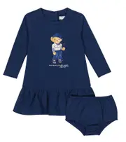 [Polo Ralph Lauren Kids] Polo Ralph Lauren Kids Baby Polo Bear dress and bloomers set M 6 blue
