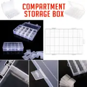 Transparent Jewelry Organizer Box 15/24 Grids Compartments for Small Parts