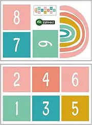 ibasenice 1 Set 9 Number Lattice Floor Sticker Wall Decals Rianbow Puzzle Game Wall Stickers Removable DIY Art Ground Corridor Wallpaper Decor for Kids Bedroom Nursery Classroom