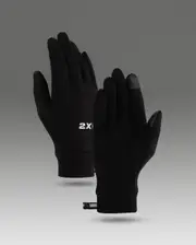 Run Gloves, 2XU, M, Black/Silver Reflective, Unisex