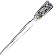 Mother of Pearl Tiger and Pine Tree Design Metal Steel Knife Office Sword Blade Hand Envelope Gift Letter Opener