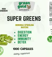 Organic Moringa, Matcha and Spirulina 1000 Capsules Pure