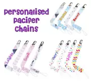 Personalised Dummy Clip - Pacifier Chain - Binky Band - Soother Holder - Dummie