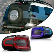 Multi-color LED Tail Lights Compatible with Toyota FJ Cruiser 2007-2014 Rear Lamps Assembly w/Start Up Animation&Sequential Turn Signal