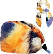[YTYVAGT] Scrub Caps Women,Scrub Hats Suitable for Women,Abstract Wolf Watercolor Dog