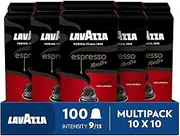 Lavazza, Espresso Maestro Classico, 100 Aluminium Coffee Pods Compatible with Nespresso Original Machines, Cereals & Cookies Notes, 100% Arabica, Intensity 9, Medium-Dark Roast, 10 Packs of 10 Pods