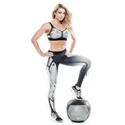 Bionic Body 14 lb. Weighted Medicine Ball | BBWB-1214 Soft Exercise Black Gray