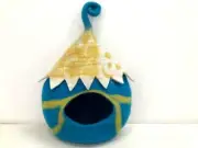 Blue Cozy Cat Cave - Felted Cat House - Handmade Cat Bed - Pet Bedding - Nepal