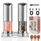New 2PCS Electric Salt And Pepper Grinder Set, Rechargeable Salt And Pepper Mill