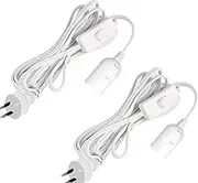 2 Pack Plug in Pendant Light Cord Kit, DIY Extension Hanging Lighting with E26 Socket & Switch - 10 FT