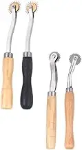 NUOBESTY 4pcs Serrate Tracing Wheel Fabric Serrate Tracing Wheel Set Leather Marker Smooth Surface Easy to Use