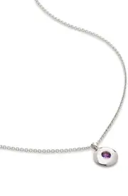 Monica Vinader February Birthstone Amethyst Pendant Necklace in Sterling Silver at Nordstrom One Size