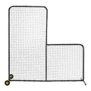 7x7ft L Screen Pitching Net with Wheels for Baseball & Softball Safety