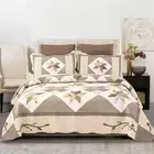 Patchwork Bedspreads Set Oversized Queen (Touch Floor Size) - Breathable Cott...